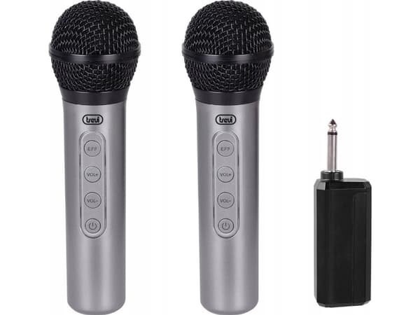 Trevi EM 415 R, Karaokemikrofon, Énveis, Knapper, Trådløs, 6.35 mm (1/4"), 15 m