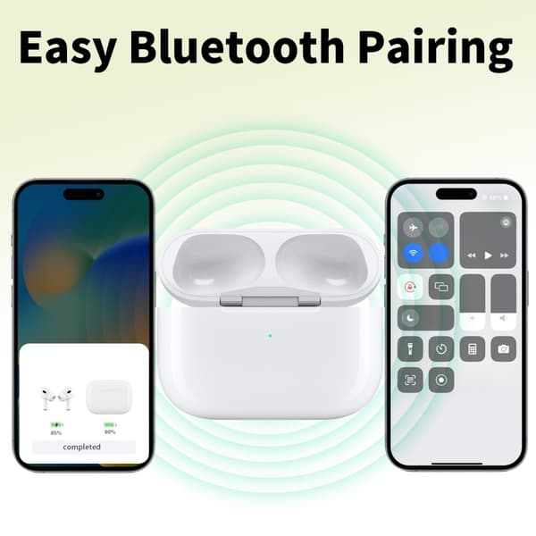 D03 För AirPods Pro 2 Ersättningsladdningsfodral Inbyggt 680mAh Batteri