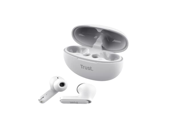 Trust Yavi, True Wireless Stereo (TWS), 20 - 20000 Hz, Calls/Music, 37 g, Headset, White