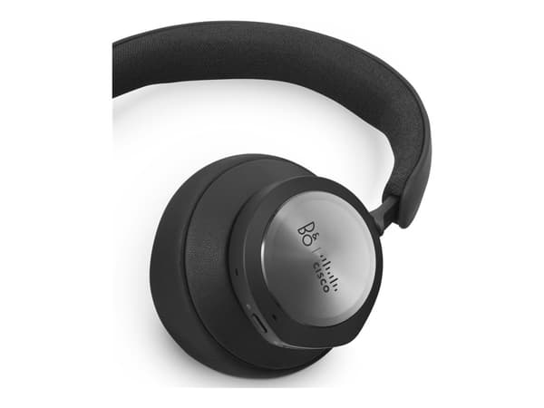 Bang & Olufsen Cisco 980 - Headset - fullstorlek - Bluetooth - trådlös, kabelansluten - aktiv brusradering - USB-A, 3,5 mm kontakt - antracitsvart -