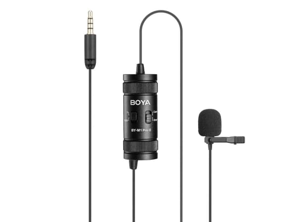 BOYA BY-M1 PRO II, Lavaliermikrofon/mygga, -32 dB, 50 - 20000 hz, 78 dB, Rundtagande, Kabel