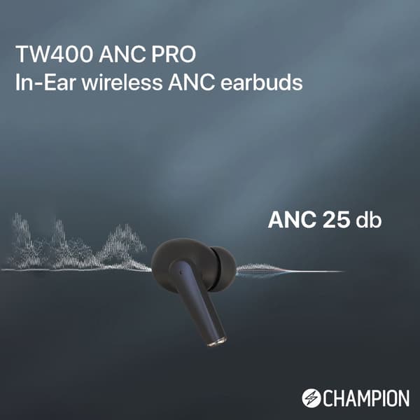Champion Wireless Buds PRO ANC CHTW400 – Svart