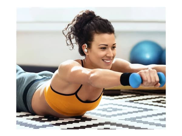 Soundcore Sport X20 - True wireless-hodetelefoner med mikrofon - i øret - over-øret-montering - Bluetooth - aktiv støydemping - hvit