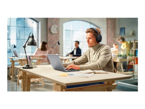 Dell Premier Wireless ANC Headset WL7024 - Headset - fullstorlek - Bluetooth - trådlös, kabelansluten - aktiv brusradering - 3,5 mm kontakt, USB-A vi