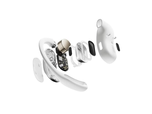 SHOKZ OpenFit Air, valkoinen Kuulokkeet Langattomat korvakoukut Puhelut/Musiikki/Urheilu/Arki Bluetooth Valkoinen