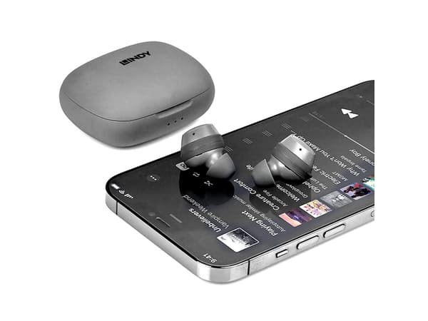 Lindy LE400W, Trådlös, Musik/vardag, 20 - 20000 hz, 8 g, Headset, Grå