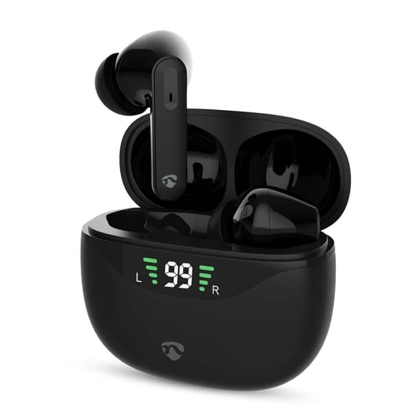 Nedis Fullt Trådlösa hörlurar | ANC (Active Noise Cancelling) | Bluetooth® | Maximal batteritid: 30 timmar | Tryck på Kontroll | Batteri hölje | Trådl