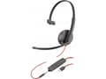 Miniatyrbild 4 av 4: Poly Blackwire C3215 - Blackwire 3200 Series - headset - på örat - kabelansluten - USB-C, 3,5 mm kontakt - svart - Skype-certifierat, Cisco Jabber-ce