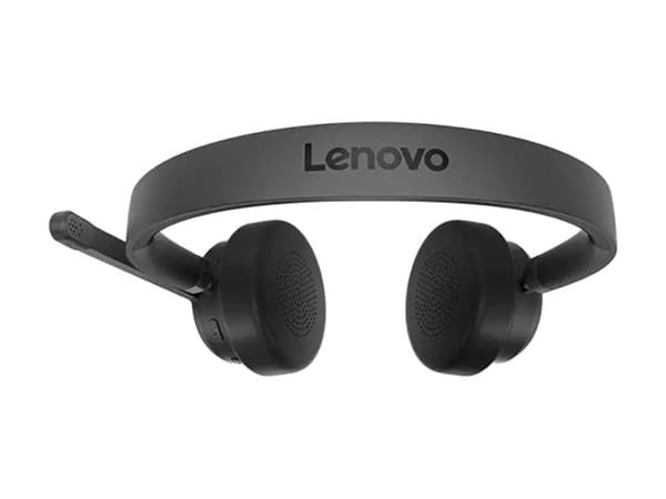 Lenovo - Kuulokkeet - korvalla - Bluetooth - langaton - USB-A Bluetooth-sovittimen kautta - musta - Sertifioitu Microsoft Teamsille