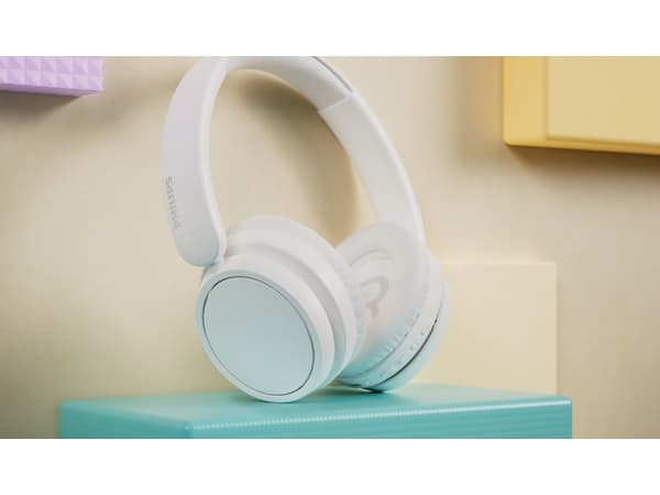 Philips TAH5209WT - Hodetelefoner med mikrofon - over-øret-montering - Bluetooth - trådløs - hvit