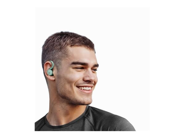 Soundcore Sport X20 - True wireless-hodetelefoner med mikrofon - i øret - over-øret-montering - Bluetooth - aktiv støydemping - grønn