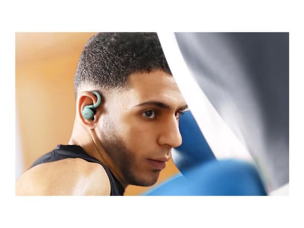 Soundcore Sport X20 - True wireless-hodetelefoner med mikrofon - i øret - over-øret-montering - Bluetooth - aktiv støydemping - grønn
