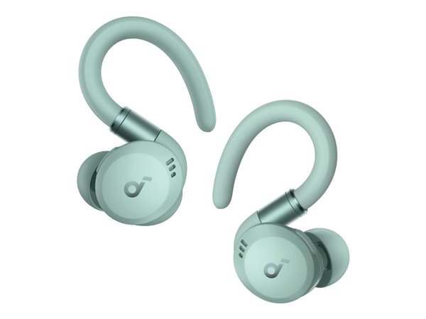 Soundcore Sport X20 - True wireless-hodetelefoner med mikrofon - i øret - over-øret-montering - Bluetooth - aktiv støydemping - grønn