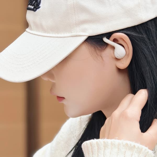 WEKOME Bluetooth-hodesett semi-in-ear trådløse øretelefoner - svart