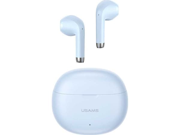 Usams Rhymbo Series TWS Bluetooth-hodetelefoner med mikrofon + dockingstasjon - blå