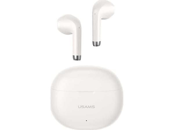 Słuchawki for mikrofon Usams Rhymbo Series TWS Bluetooth + stacja dokumentasjon - beżowe