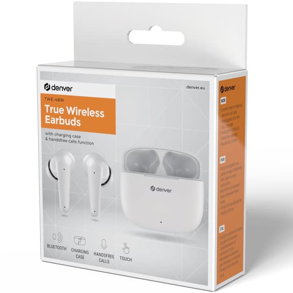 DENVER TWE-48W True wireless Bluetooth hörlur med laddetui
