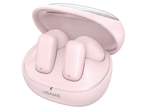 USAMS hodetelefoner Bluetooth 5.3 TWS TD-serien trådløs rosa/rosa BHUTD03 (TD22)