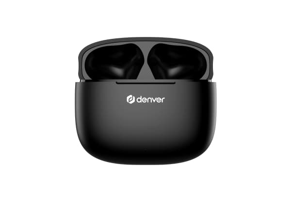 DENVER TWE-48B - True wireless-hodetelefoner med mikrofon - i øret - Bluetooth - svart
