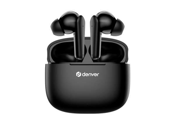 DENVER TWE-48B - True wireless-hodetelefoner med mikrofon - i øret - Bluetooth - svart