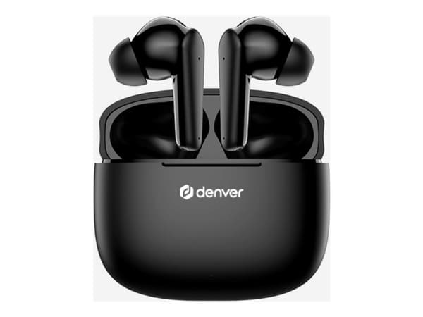 DENVER TWE-48B - True wireless-hodetelefoner med mikrofon - i øret - Bluetooth - svart