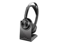 Miniatyrbild 3 av 5: Poly Voyager Focus 2 - Headset - på örat - Bluetooth - trådlös - aktiv brusradering - USB-C via Bluetooth-adapter - svart - Certifierad för Microsoft
