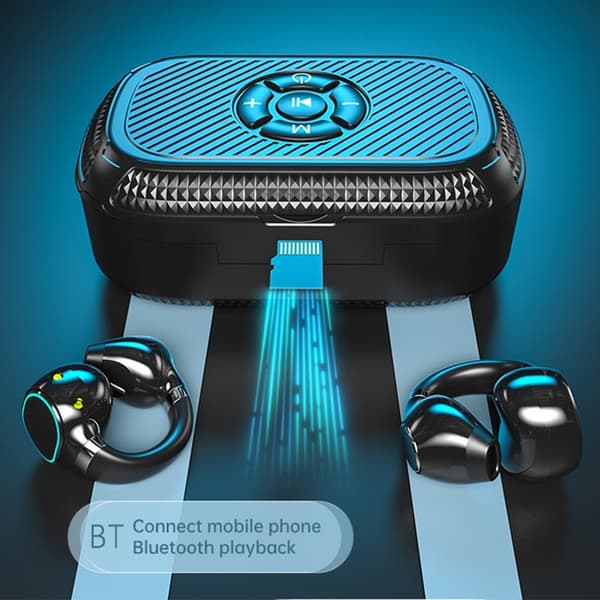 MP3 Langattomat Bluetooth-kuulokkeet RGB Clip-On Earbud Headset