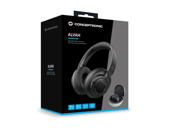 Conceptronic ALVAH02B, Ledning & Trådløs, Samtaler/musikk, 20 - 20000 Hz, 233 g, Hodesett, Sort