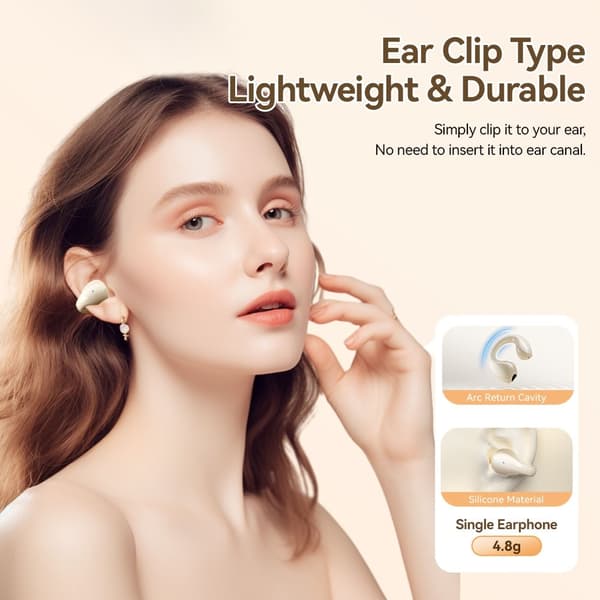 ESSAGER Bluetooth Headset Trådløse Hodetelefoner Svettebestandig - Beige