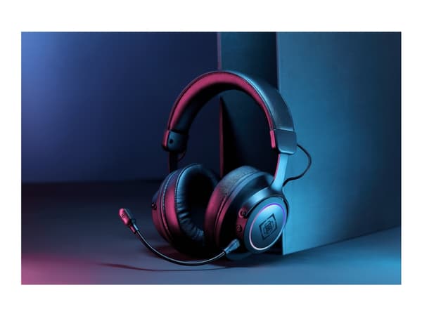 DELTACO GAMING DH440 - Mikrofon - on-ear - 2,4 GHz - trådløs, kablet - 3,5 mm jakk - svart