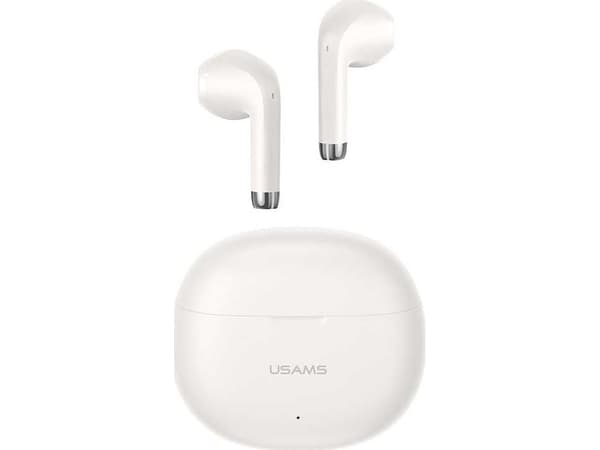 Słuchawki Usams Słuchawki z mikrofonem Usams Rhymbo Series TWS Bluetooth + stacja dokująca - beżowe