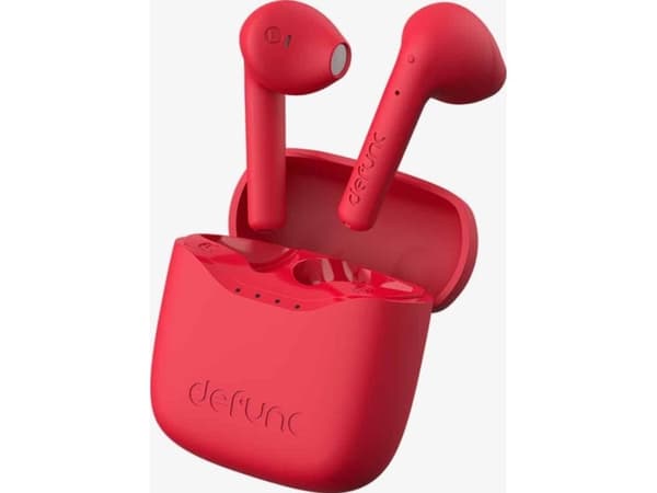DeFunc True Lite - True wireless-hörlurar med mikrofon - inuti örat - Bluetooth - aktiv brusradering - röd