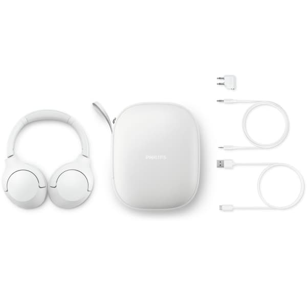 Philips TAH8506WT Trådlösa hörlurar, Brusreducering Pro, Elegant stil. Upp till 60 timmars speltid. Vita