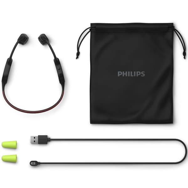 PHILIPS Trådlösa Open-Ear Sporthörlurar Benledning,IPX66-klass, Led-Belysning