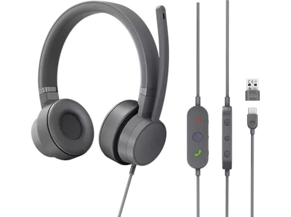 Lenovo GXD1C99243, Kabel, Samtal/musik, 20 - 20000 hz, Headset, Grå