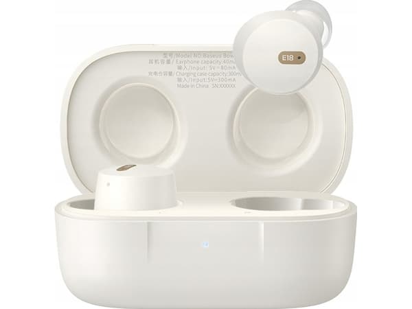 Baseus Bowie E18, True Wireless Stereo (TWS), Samtaler/musikk, 20 - 20000 Hz, Hodesett, Hvit