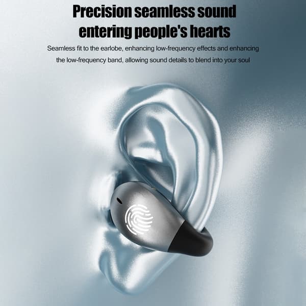 DAMIX Bluetooth 5.5 hovedtelefoner Fingerprint Touch Clip-On trådløs