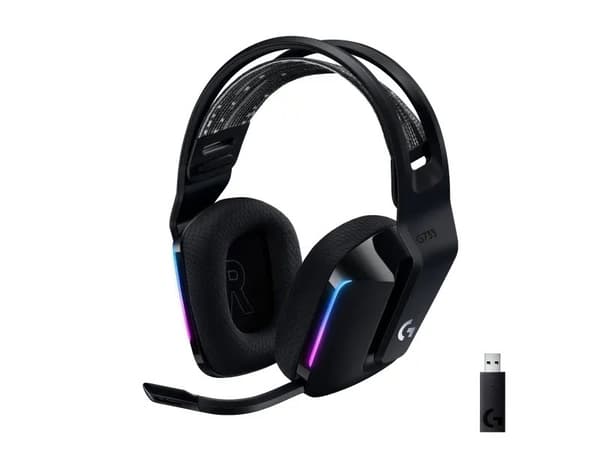 Logitech G G733 LIGHTSPEED Wireless RGB Gaming Headset - Hodesett - full størrelse - 2,4 GHz - trådløs - svart