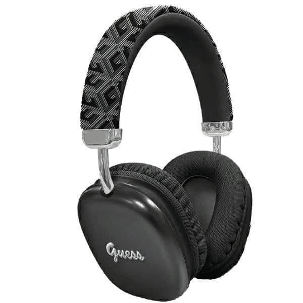 Guess GCube Metallic Script Logo Bluetooth on-ear hodetelefoner - svarte