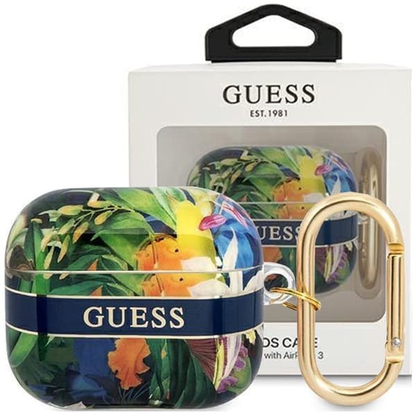 Guess GUA3HHFLB AirPods 3 veske blå/blå blomsterremsamling