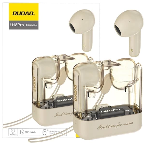 Dudao U18Pro Bluetooth 5.3 TWS trådløse hodetelefoner - beige