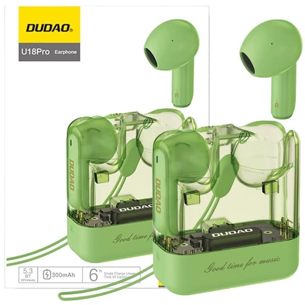 Dudao U18Pro Bluetooth 5.3 TWS trådløse hodetelefoner - Grønn
