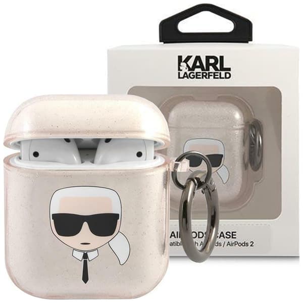 Karl Lagerfeld KLA2UKHGD AirPods dekker gull/gull Glitter Karls hode