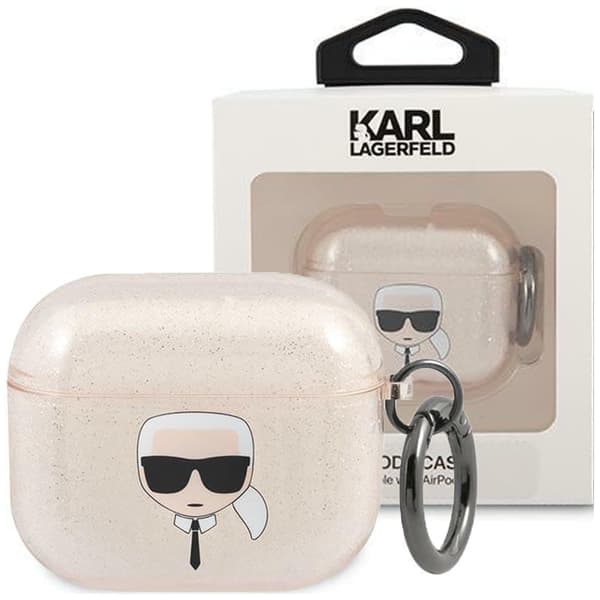 Karl Lagerfeld KLA3UKHGD AirPods 3 dekker gull/gull Glitter Karls hode