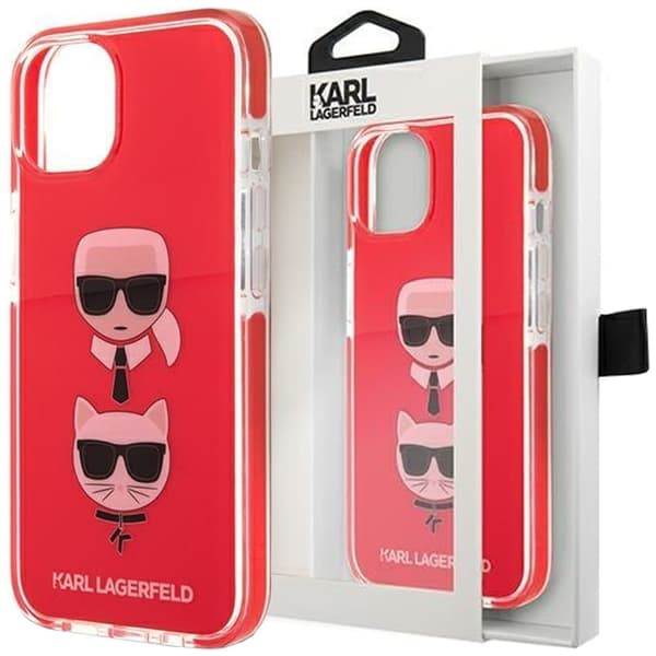 Karl Lagerfeld KLHCP13STPE2TR iPhone 13 mini 5.4 hardt deksel rød/rød Karl&Choupette Head
