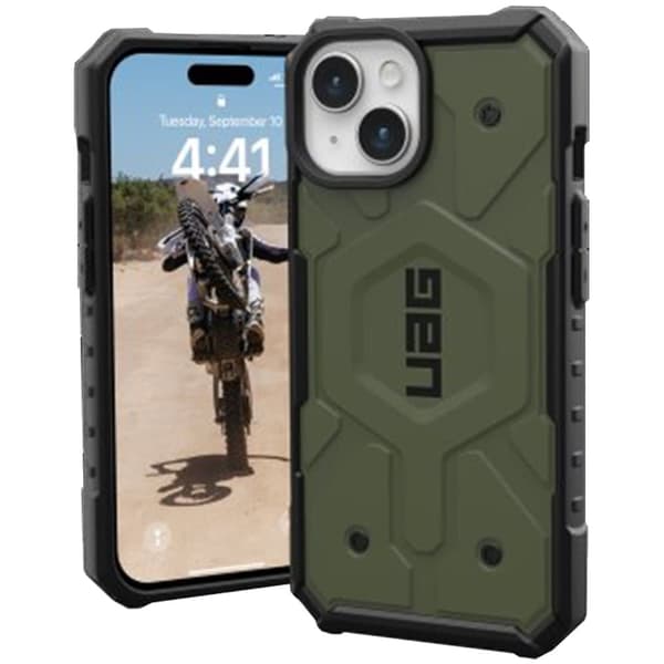 UAG Pathfinder Magsafe - beskyttelsesdeksel for iPhone 15 Plus (oliven)