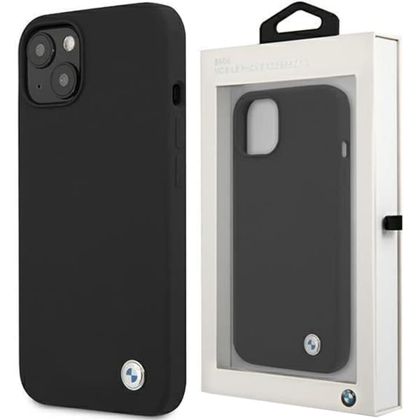 BMW BMHCP13SSILBK iPhone 13 mini 5.4-deksel svart/svart hardt deksel Silikonsignatur