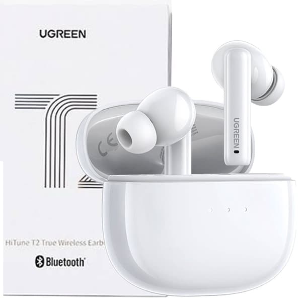 Trådløse Bluetooth 5.2 TWS ANC-hodetelefoner Ugreen HiTune T3 Active WS106 - hvit