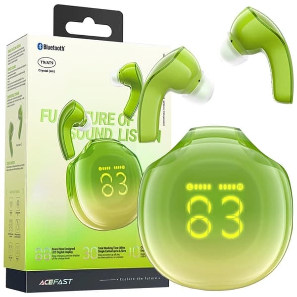 Acefast T9 Bluetooth 5.3 in-ear trådløse hodetelefoner - grønn