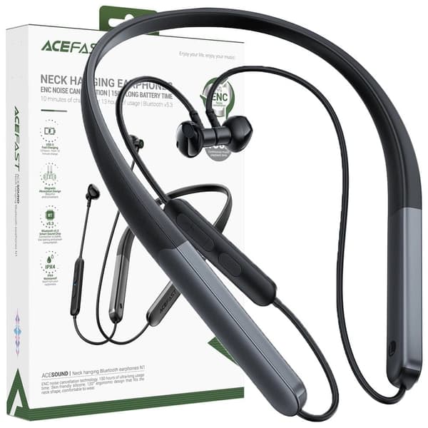 Acefast N1 in-ear trådløse hodetelefoner + USB-A USB-C-kabel - svart